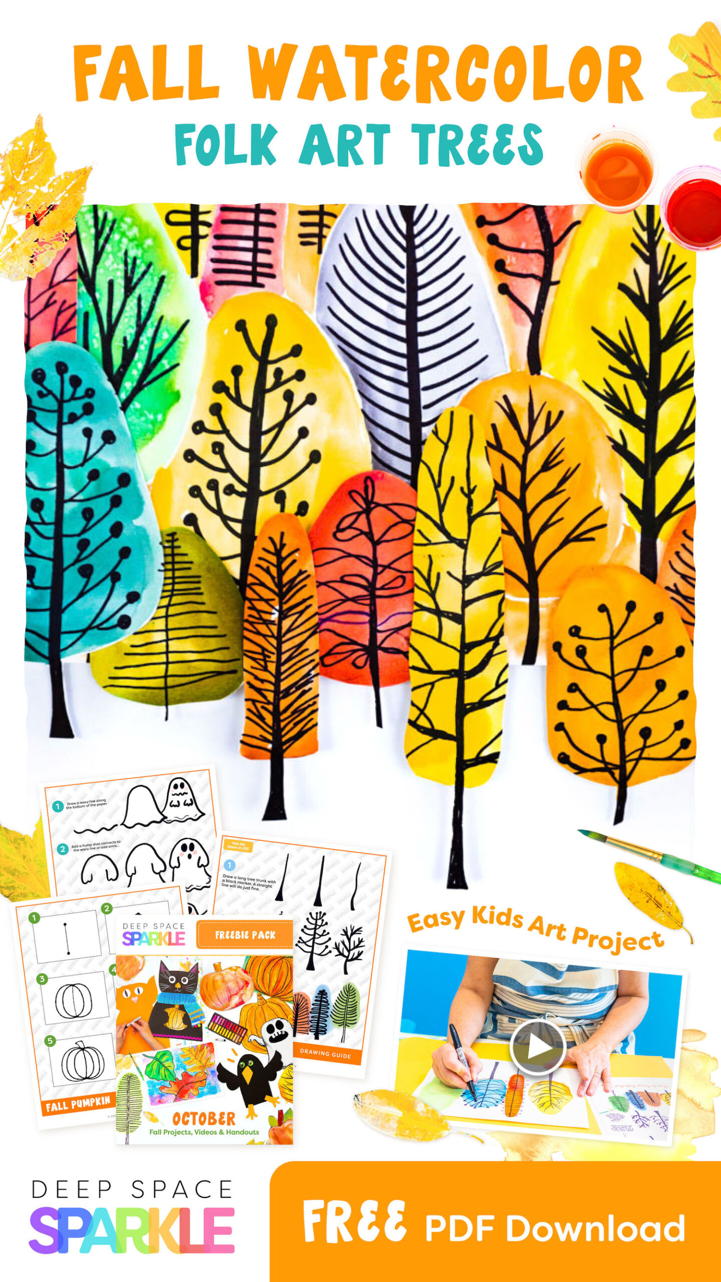 How to Draw and Paint Folk Art Trees