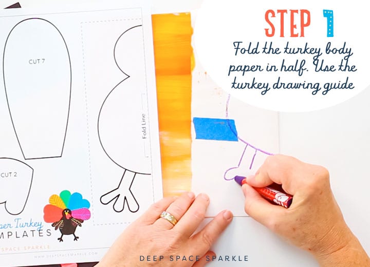 how to draw turkey step 1