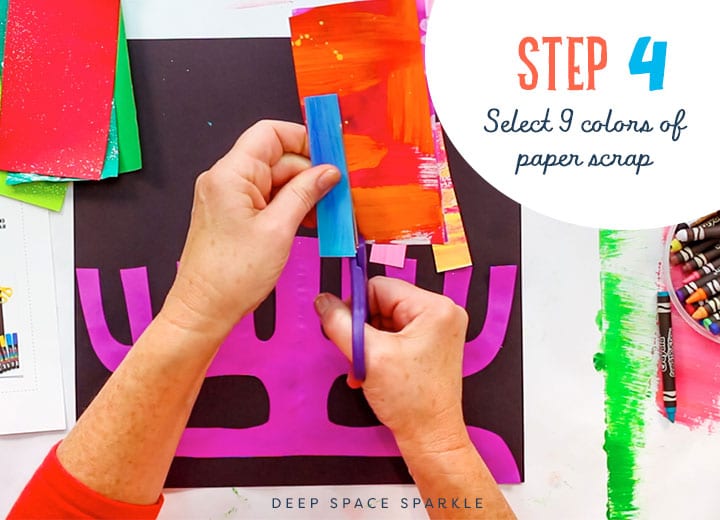 paper menorah select 9 colors to use