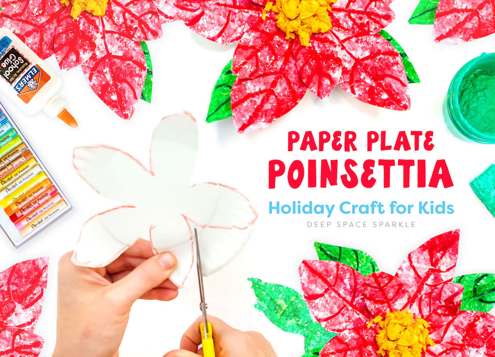 Paper Plate Poinsettia- Holiday Craft for Kids