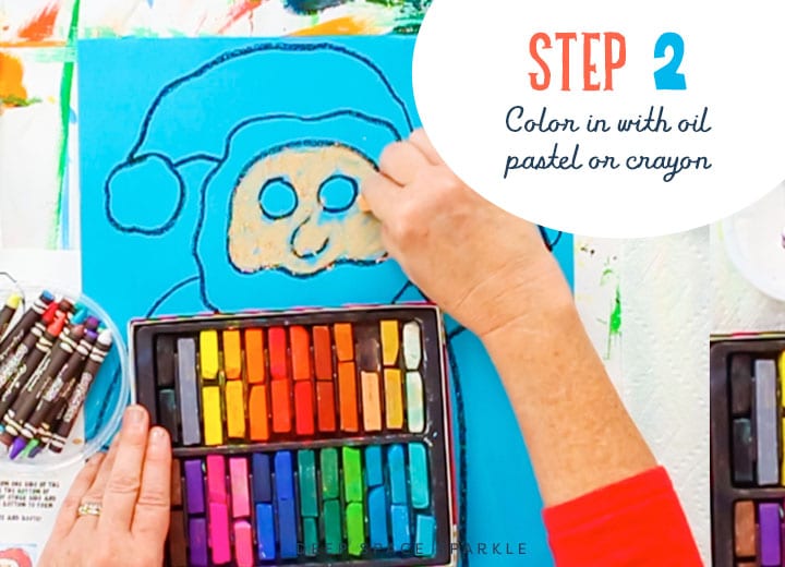 how to draw a folk art santa drawing chalk pastel