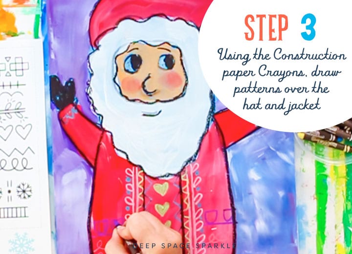 how to draw and create a folk art santa step 3