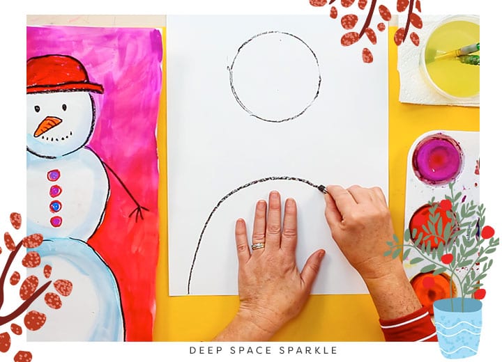 how to teach proportion snowman project for kids winter art lesson drawing body