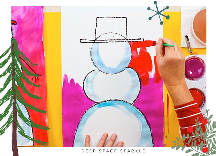 how to teach proportion snowman project for kids art winter lesson background