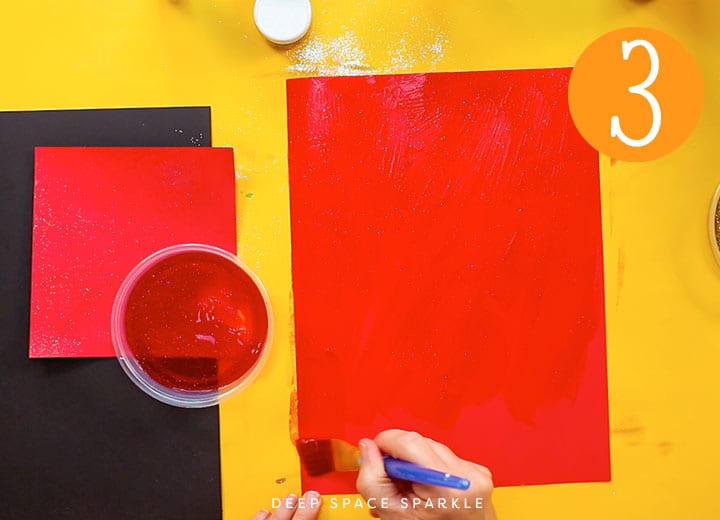 how to make your own glitter paper red paint