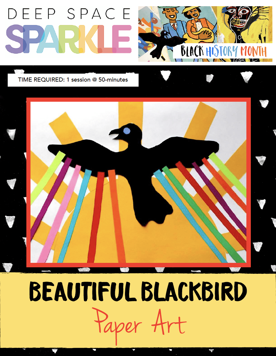 Ashley Bryant Beautiful Black Bird art lesson for kindergarten students