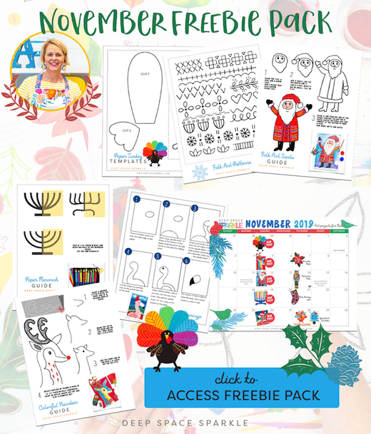 November Freebie Pack art lessons and drawing guides for your art class