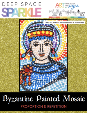 Byzantine Painted Mosaic art lesson for 7th grade students with standards product