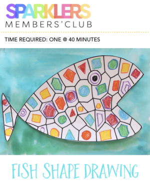 Fish Shape drawing art lesson with standards product