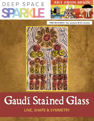 Guidí Stained Glass art lesson for 7th grade students with standards product