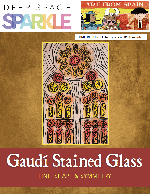 Guidí Stained Glass art lesson for 7th grade students with standards product