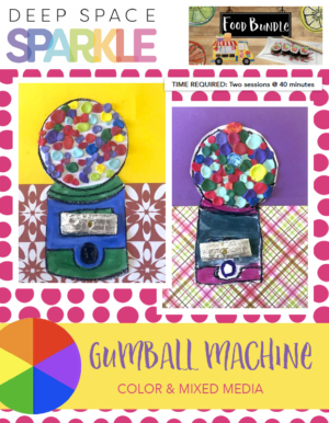Gumball Machine art lesson product with standards for 1st grade