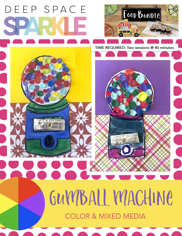 Gumball Machine art lesson product with standards for 1st grade