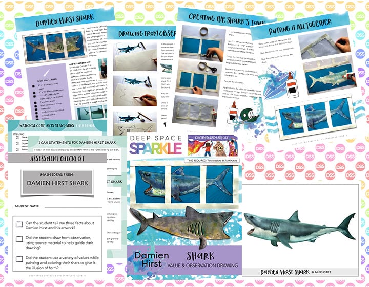 Hirst shark art lesson plan for fifth graders with standards