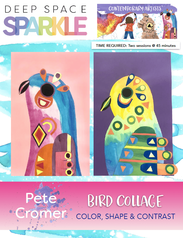 Pete Cromer Bird art lesson plan for 4th grade students product with standards