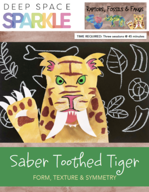Saber Toothed Tiger art lesson plan for 3rd grade with standards