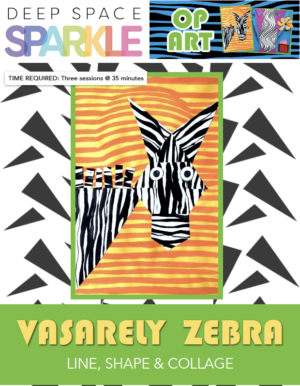 Vasarely Zebra art lesson plan with standards for 1st grade students