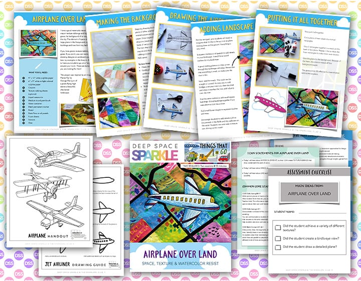 airplane over land art lesson plan for 4th grade with standards