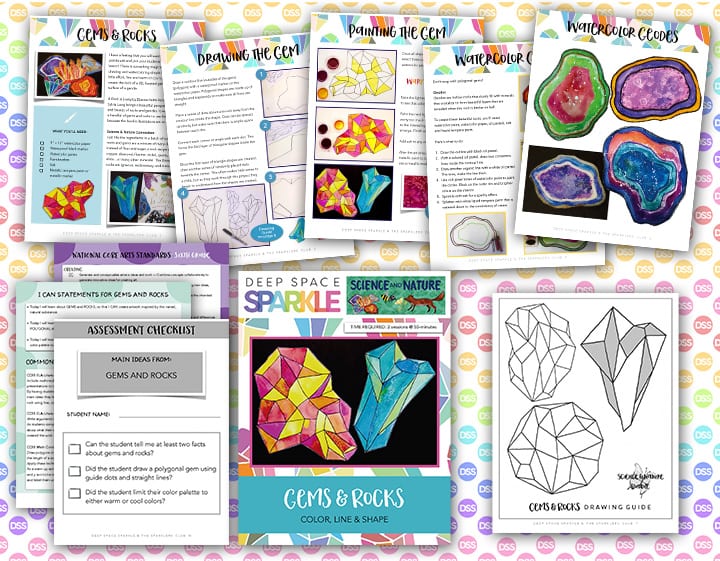 gems rocks art lesson plan with standards for sixth grade