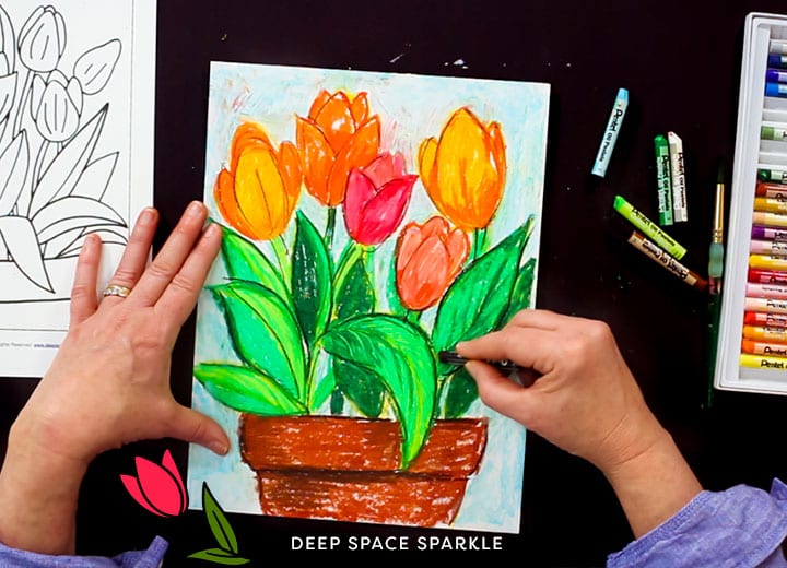 how to use oil pastels art project with video tutorial
