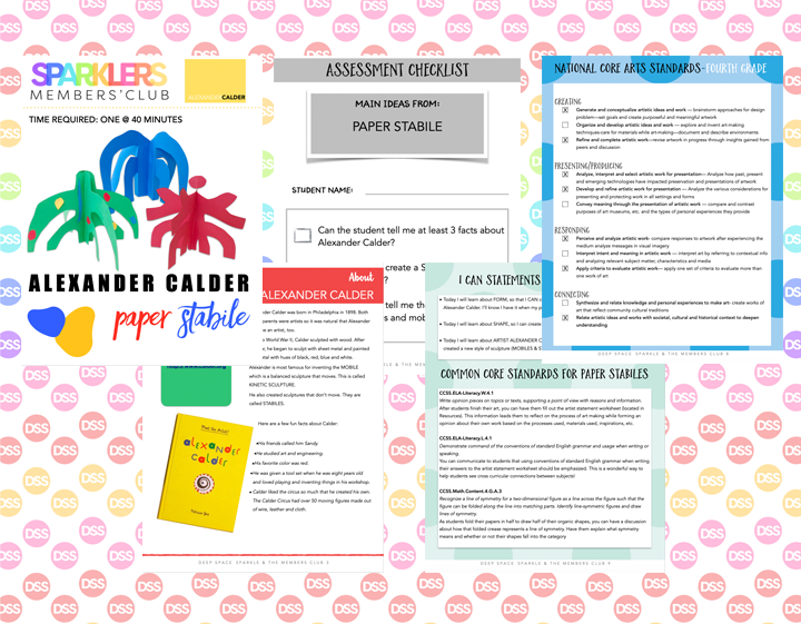 Calder paper stabile lesson pack