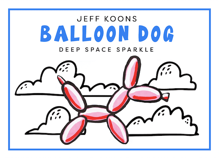 jeff koons inspired paper balloon dog art project for kids with instructional video