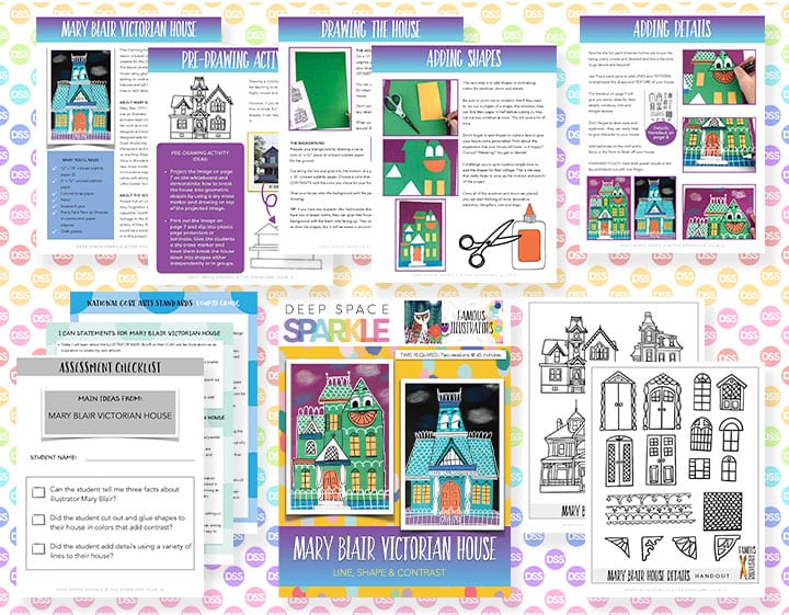 Mary Blair house art lesson plan for fourth grade students with standards