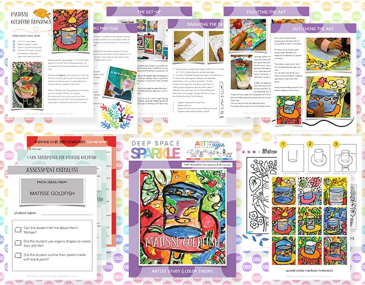 Matisse Goldfish art lesson plan for second grade students with standards