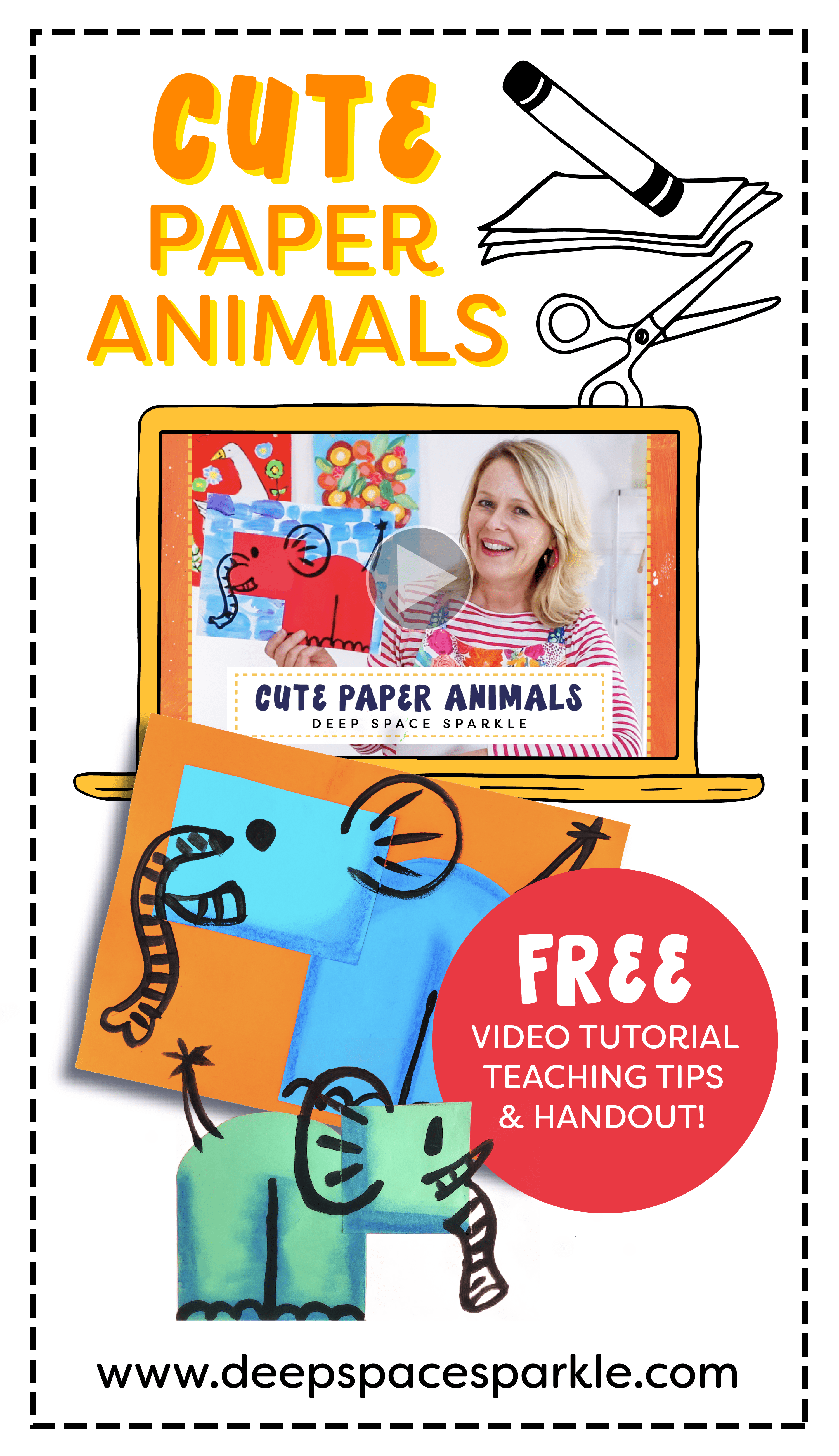 how to make cute paper animals for earth day project for kids with instructional video