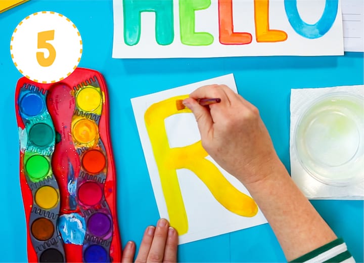 how to make your own typography card for mothers day art project for kids