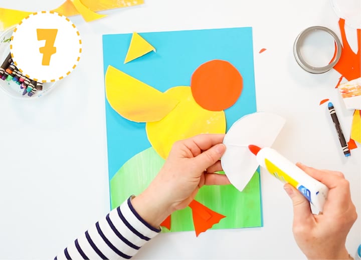 dancing paper duckling art project for kids with step-by-step instructions