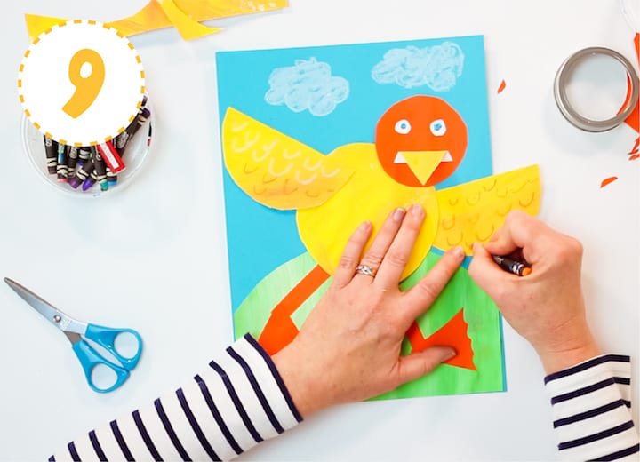 dancing paper duckling art project for kids with step-by-step instructions