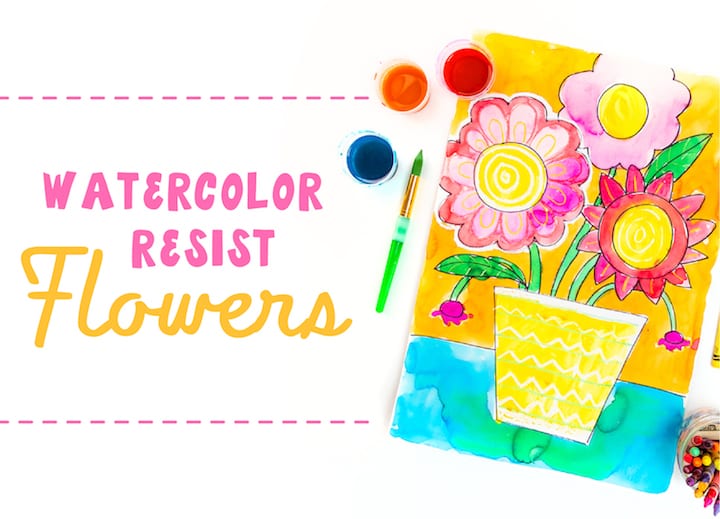 how to make your own watercolor resist flowers spingtime art projects for kids