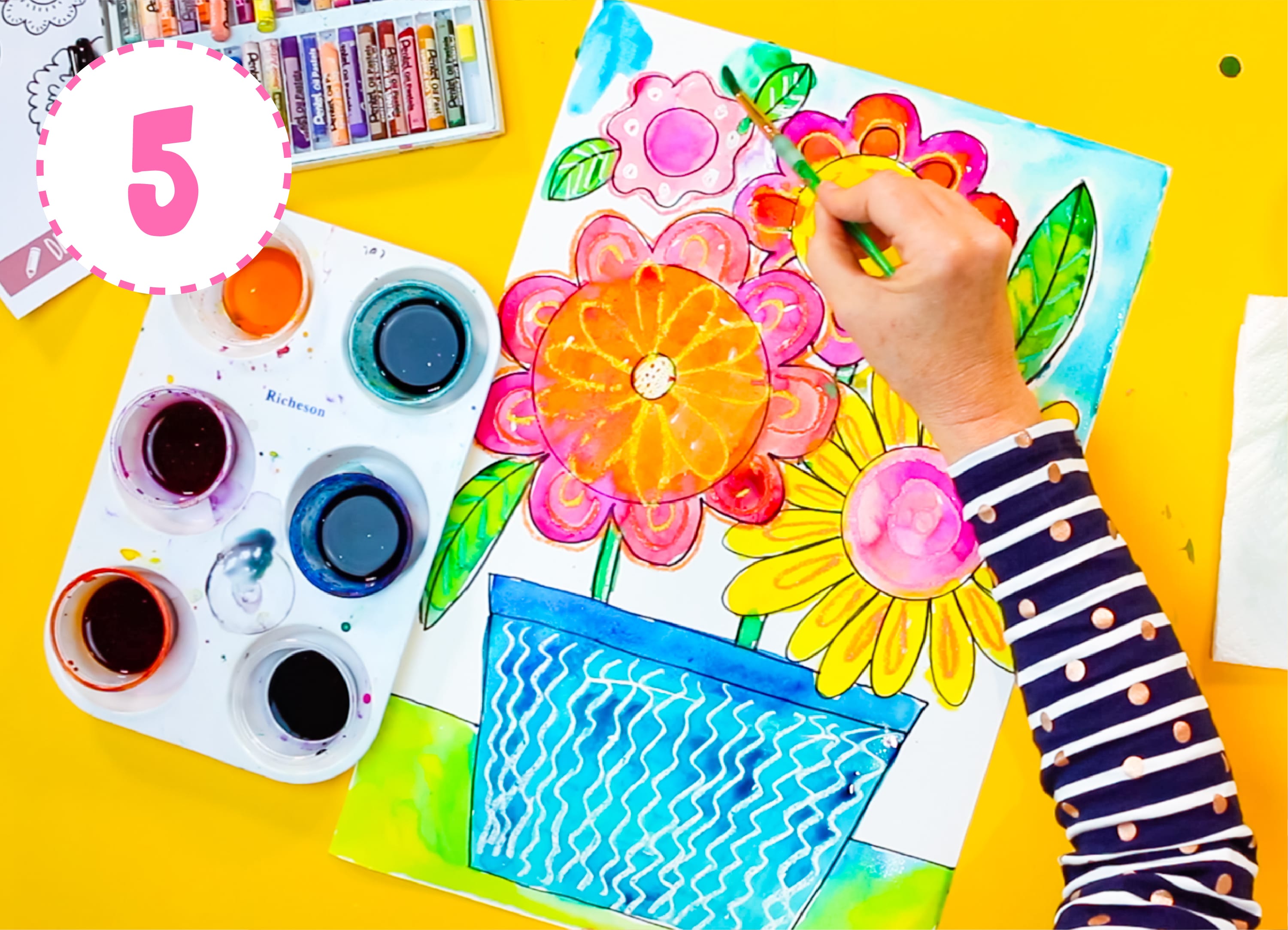 how to make your own watercolor resist flowers spingtime art projects for kids