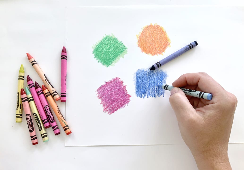 layer color with crayons 