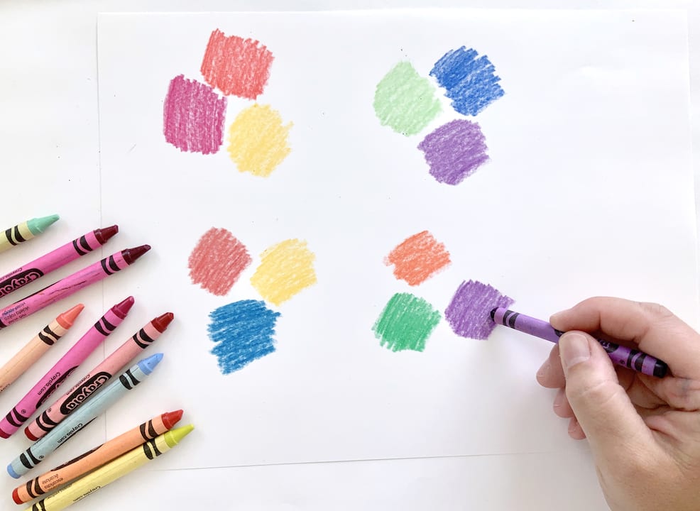 use a color scheme crayon artwork for kids