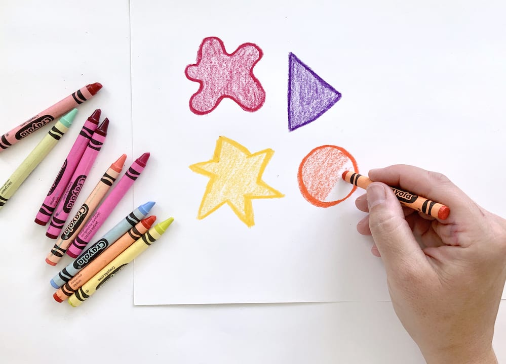 add contrast with crayons for kids art