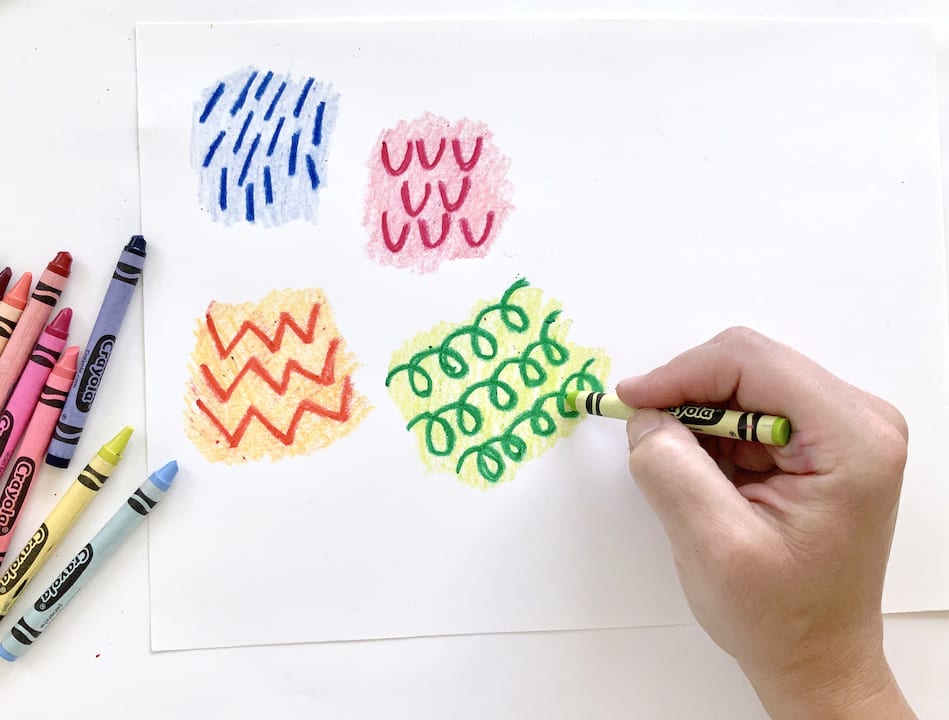 add texture with crayons kids art