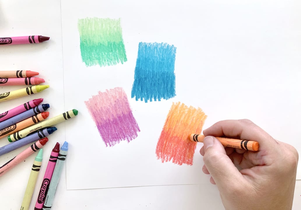 blend colors with crayons kids art