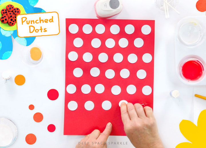 Dot Day projects for younger students with punched dots