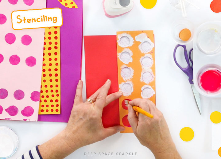 Dot Day projects for younger students with stenciling
