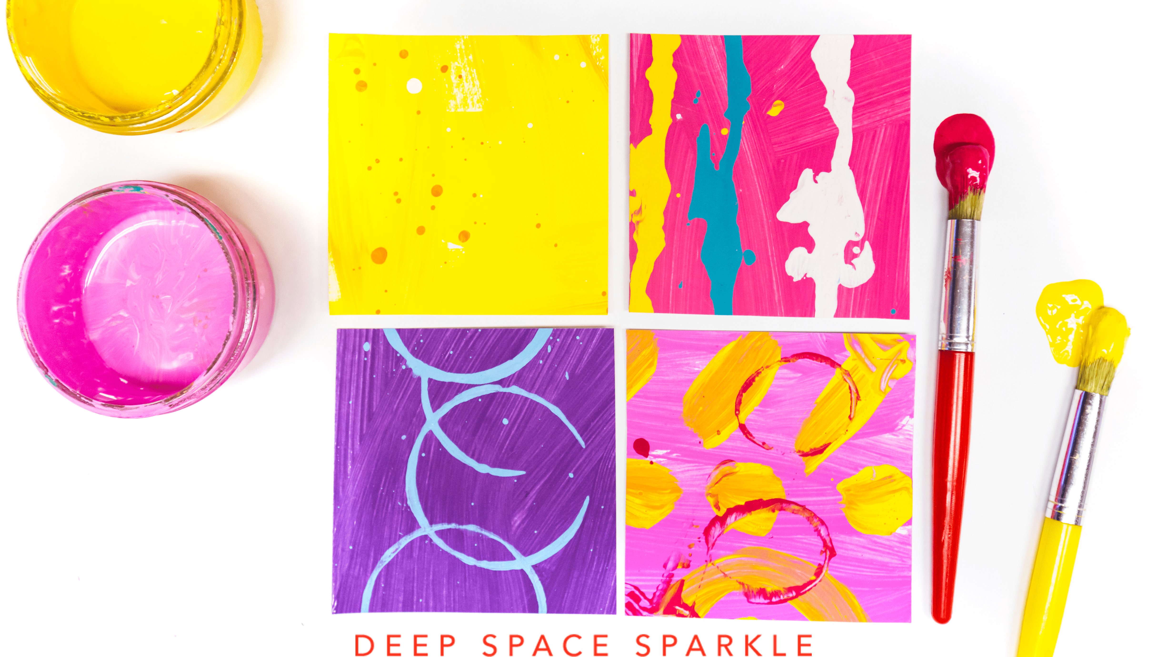 Using painted paper and collage for teaching art on a cart
