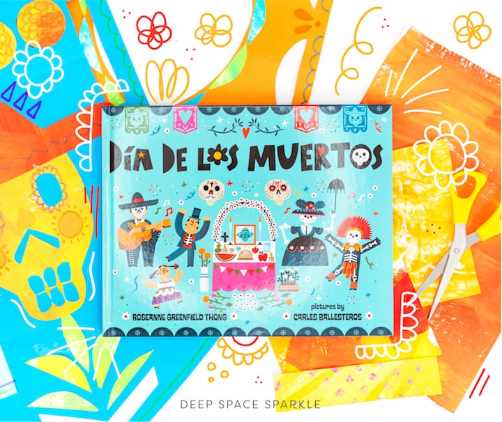 Creating a Papal Picado Collage with Painted Paper | Day of the Dead Celebration, dia de los muertos childrens book