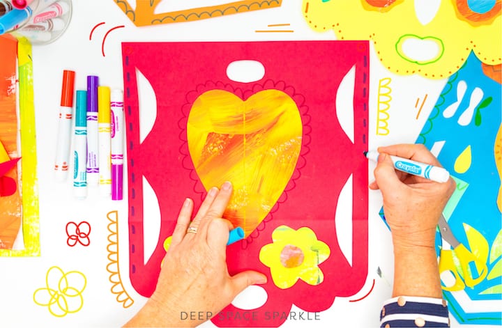 Creating a Papal Picado Collage with Painted Paper | Day of the Dead Celebration, dia de los muertos