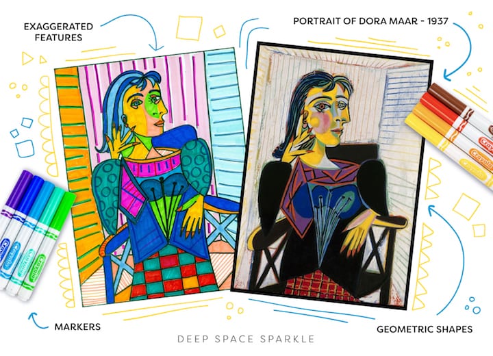 celebrating pablo picasso in your art room or classroom and portrait of Dora Maar