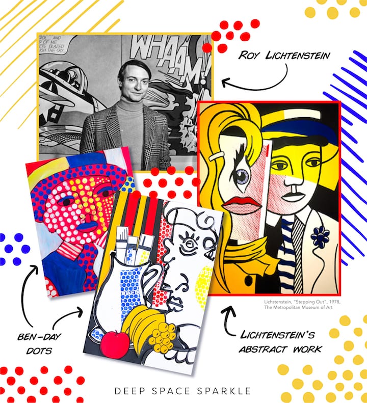 Lichtenstein art examples and project ideas for kids in the art room