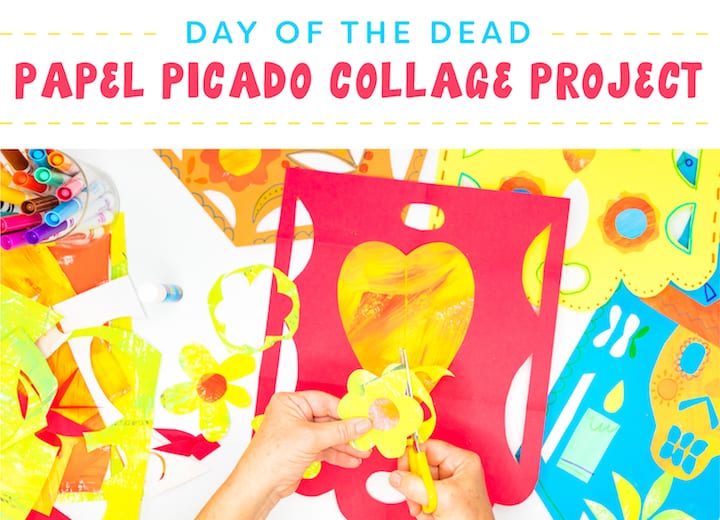 Creating a Papal Picado Collage with Painted Paper | Day of the Dead Celebration, dia de los muertos