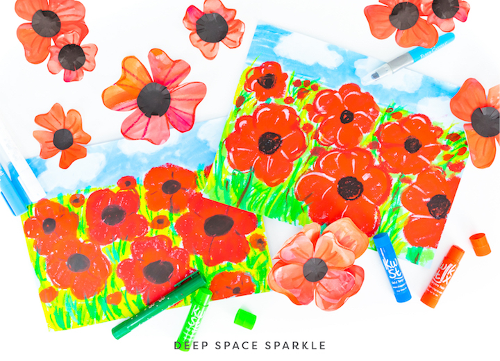 poppy flower projects for canadas rememberance day art lesson for kids