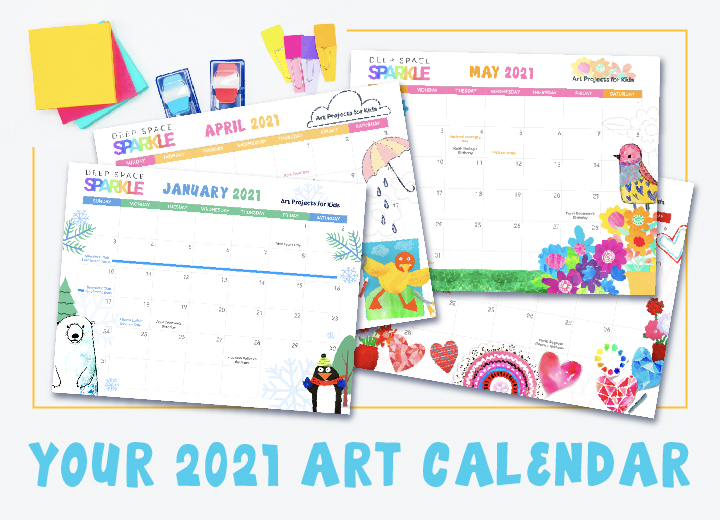 2021 deep space sparkle yearly art calendar