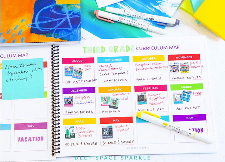 Art teacher digital planner | Deep Space Sparkle